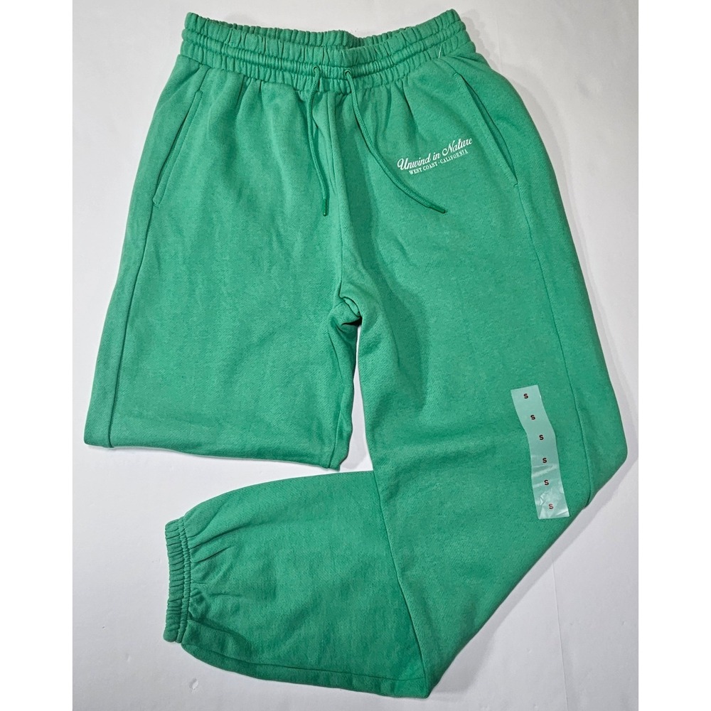 Old Navy SoComfy EHR Cinch Jogger Emerald Reef Green Graphic Sweatpants Small
